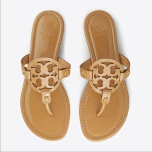 Tory Burch Miller Patent Leather Sandal - Tan - Size 9